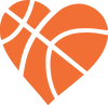 Corazón con forma de pelota de baloncesto